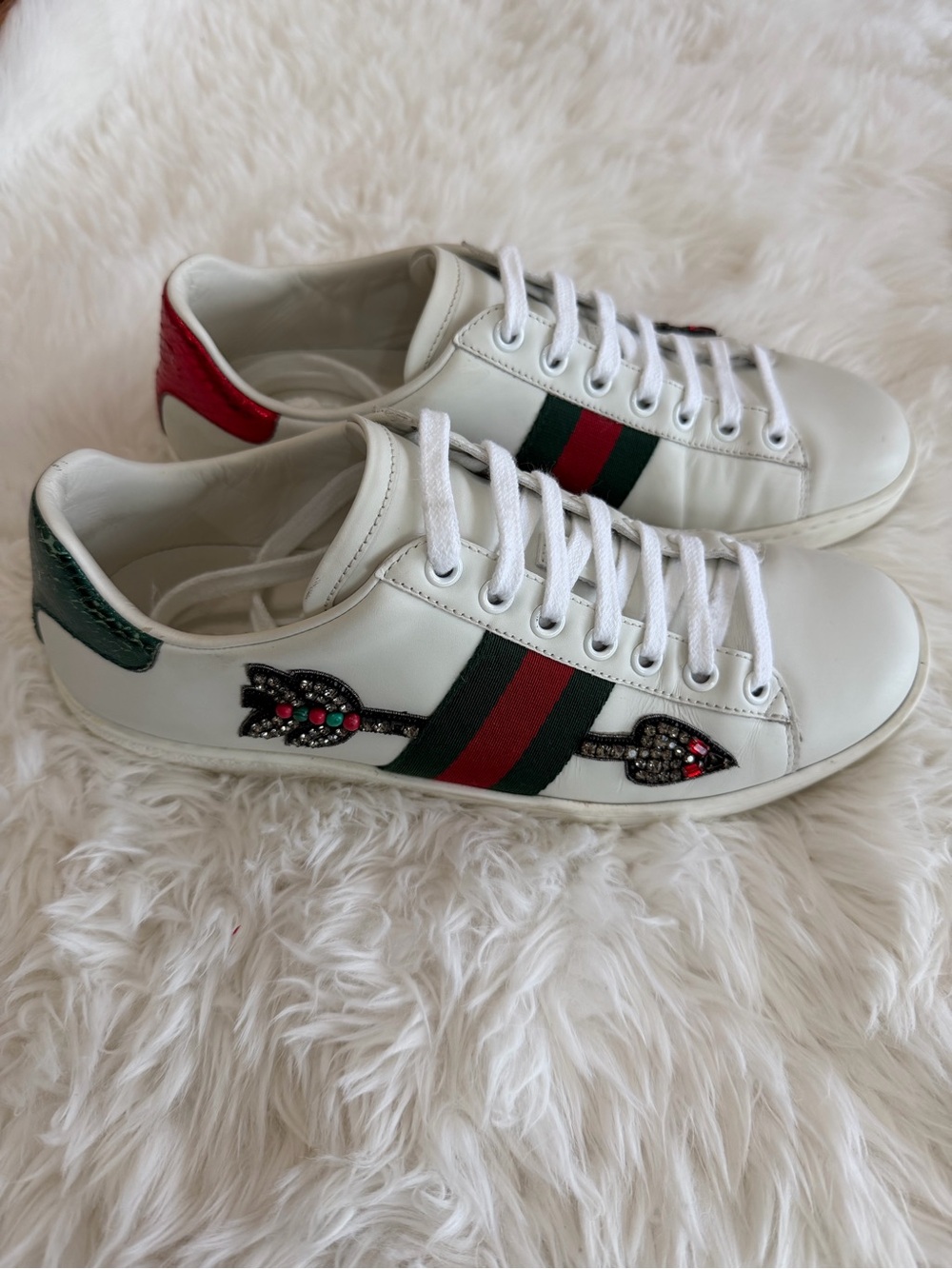 Gucci Ace Embellished Arrow Sneakers -
Women's EU 37 / US 7